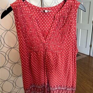 Red/Coral Sleeveless Top